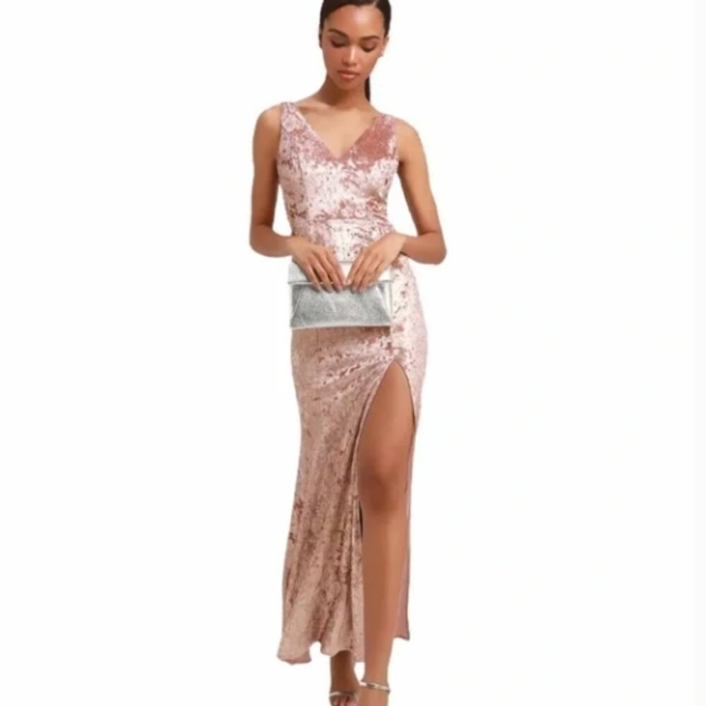 BNWT Lulus Krista Mauve Velvet Sleeveless Formal Maxi Dress